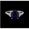 Image 2 : 3.53 ctw Sapphire and Diamond Ring - 14KT White Gold