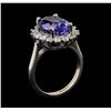 Image 4 : 7.13 ctw Tanzanite and Diamond Ring - 14KT White Gold