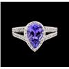 Image 2 : 1.86 ctw Tanzanite and Diamond Ring - 14KT White Gold