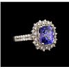 Image 1 : 14KT White Gold 3.60 ctw Tanzanite and Diamond Ring