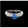 Image 2 : 1.75 ctw Fancy Blue Diamond Ring - Platinum