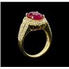 Image 4 : GIA Cert 4.99 ctw Ruby and Diamond Ring - 14KT Yellow Gold