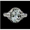 Image 2 : 3.77 ctw Aquamarine and Diamond Ring - 14KT White Gold