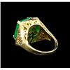 Image 3 : 14KT Yellow Gold 9.19 ctw Emerald and Diamond Ring