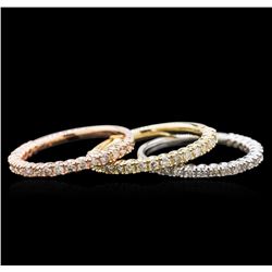 1.12 ctw Diamond Ring - 14KT Tri-Color Gold