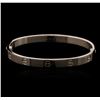 Image 1 : Cartier 18KT White Gold Love Bangle Bracelet Size 19