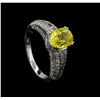 Image 4 : 2.76 ctw Yellow Sapphire and Diamond Ring - 18KT White Gold