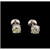 Image 1 : 14KT White Gold 1.03 ctw Diamond Solitaire Earrings