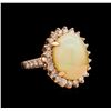 Image 1 : 7.57 ctw Opal and Diamond Ring - 14KT Rose Gold