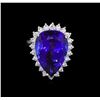 Image 2 : 14KT White Gold GIA Certified 16.98 ctw Tanzanite and Diamond Ring