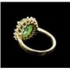 Image 3 : 2.85 ctw Emerald and Diamond Ring - 14KT Yellow Gold