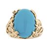 Image 1 : 8.43 ctw Turquoise and Diamond Ring - 14KT Yellow Gold