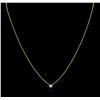 Image 2 : 14KT Yellow Gold 0.09 ctw Diamond Solitaire Necklace