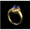 Image 4 : 18KT Yellow Gold 1.70 ctw Tanzanite and Diamond Ring