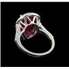 Image 3 : GIA Cert 6.46 ctw Ruby and Diamond Ring - 14KT White Gold