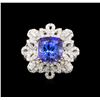 Image 2 : 18KT White Gold 5.60 ctw Tanzanite and Diamond Ring