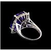 Image 3 : 14KT White Gold 13.13 ctw GIA Certified Tanzanite and Diamond Ring