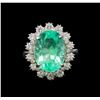Image 2 : GIA Cert 8.94 ctw Emerald and Diamond Ring - 14KT White Gold
