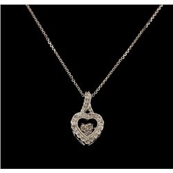 0.25 ctw Diamond Pendant With Chain - 14KT White Gold