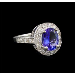 14KT White Gold 2.93 ctw Tanzanite and Diamond Ring