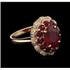 Image 1 : 3.43 ctw Ruby and Diamond Ring - 14KT Rose Gold