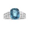 Image 1 : 5.23 ctw Blue Zircon and Diamond Ring - 14KT White Gold