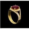 Image 4 : 14KT Yellow Gold 5.07 ctw Ruby and Diamond Ring