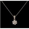 Image 1 : 0.66 ctw Diamond Pendant With Chain - 18KT White Gold
