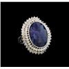 Image 1 : 14KT White Gold 15.08 ctw Sapphire and Diamond Ring