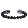 Image 2 : Cozmo Sterling Silver Black Crystal Skull Cuff Bracelet