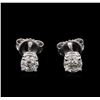 Image 1 : 1.02 ctw Diamond Solitaire Earrings - 14KT White Gold