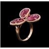 Image 3 : 9.22 ctw Ruby and Diamond Ring - 14KT Rose Gold