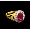 Image 1 : 1.85 ctw Ruby and Diamond Ring - 18KT Yellow Gold