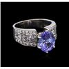 Image 1 : 2.99 ctw Tanzanite and Diamond Ring - 14KT White Gold