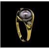Image 4 : Pearl and Diamond Ring - 14KT Yellow and White Gold