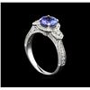 Image 4 : 14KT White Gold 1.51 ctw Tanzanite and Diamond Ring