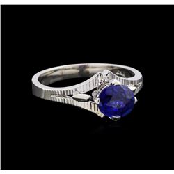 1.13 ctw Sapphire Ring - 14KT White Gold