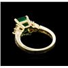 Image 3 : 14KT Yellow Gold 2.45 ctw Emerald and Diamond Ring