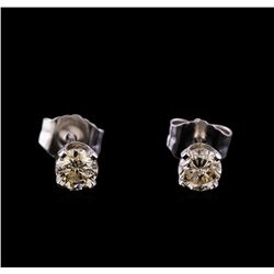 0.50 ctw Diamond Stud Earrings - 14KT White Gold