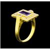 Image 4 : 2.94 ctw Tanzanite and Diamond Ring - 18KT Yellow Gold