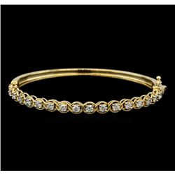 1.57 ctw Diamond Bangle Bracelet - 14KT Yellow Gold