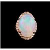 Image 2 : 26.06 ctw Opal and Diamond Ring - 14KT Rose Gold