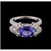 Image 2 : 1.98 ctw Tanzanite and Diamond Ring - 14KT White Gold