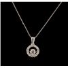 Image 1 : 0.33 ctw Diamond Pendant With Chain - 14KT White Gold