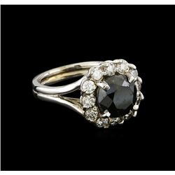 4.42 ctw Black Diamond Ring - 14KT White Gold