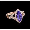 Image 1 : 2.13 ctw Tanzanite and Diamond Ring - 14KT Rose Gold