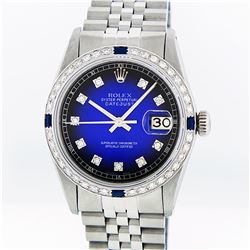 Rolex Stainless Steel Diamond And Sapphire DateJust Men's Watch