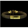 Image 2 : Matte Gold Design Lurex Bracelet - Gold Plated