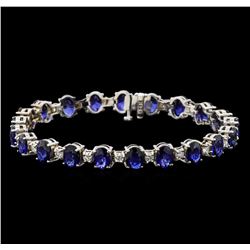 14KT White Gold 15.12 ctw Sapphire and Diamond Bracelet