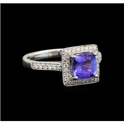 18KT White Gold 1.52 ctw Tanzanite and Diamond Ring